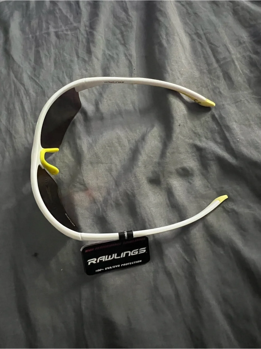 Rawlings White Men's Sports Sunglasses with Yellow Mirrored Lenses
